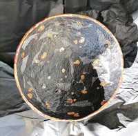 Image 9 of OOAK Black Paper Mache Bowl with Copper Leaf | Luxury Art Decor
