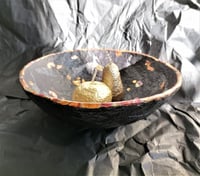 Image 12 of OOAK Black Paper Mache Bowl with Copper Leaf | Luxury Art Decor