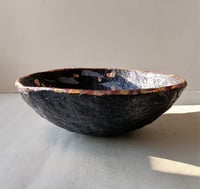Image 11 of OOAK Black Paper Mache Bowl with Copper Leaf | Luxury Art Decor
