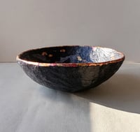 Image 5 of OOAK Black Paper Mache Bowl with Copper Leaf | Luxury Art Decor