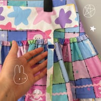 Image 2 of Pastel Check/Bunny Unicorn Ruffled Mini Skirt (UK18)