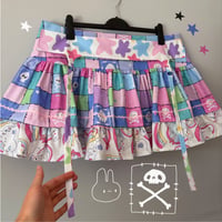 Image 1 of Pastel Check/Bunny Unicorn Ruffled Mini Skirt (UK18)
