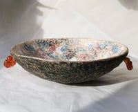 Image 5 of OOAK Paper Mache Bowl with Carnelian Handles | Sculptural Decor