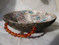 Image 7 of OOAK Paper Mache Bowl with Carnelian Handles | Sculptural Decor