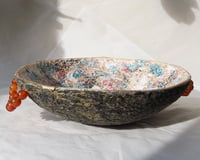 Image 12 of OOAK Paper Mache Bowl with Carnelian Handles | Sculptural Decor