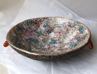 Image 8 of OOAK Paper Mache Bowl with Carnelian Handles | Sculptural Decor
