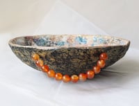 Image 6 of OOAK Paper Mache Bowl with Carnelian Handles | Sculptural Decor