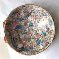 Image 3 of OOAK Paper Mache Bowl with Carnelian Handles | Sculptural Decor