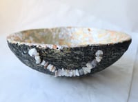 Image 4 of OOAK Paper Mache Bowl with Agate Handles | Handmade Sculptural Decor