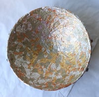 Image 2 of OOAK Paper Mache Bowl with Agate Handles | Handmade Sculptural Decor