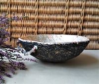 Image 3 of OOAK Paper Mache Bowl with Agate Handles | Handmade Sculptural Decor