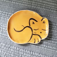Image 1 of Sleepy Kitty Spoon Rest Orange