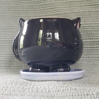 Image 2 of Big Silly Kitty Planter Black Cat