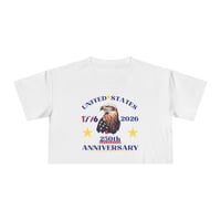 Image 1 of 250th Anniversary Eagle Crop Tee — United States 1776–2026 Patriotic Top