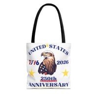 Image 2 of 250th Anniversary USA Eagle Tote Bag – United States 1776–2026 Patriotic Flag Design