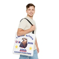 Image 4 of 250th Anniversary USA Eagle Tote Bag – United States 1776–2026 Patriotic Flag Design