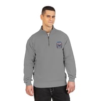 Image 5 of Quarter-Zip Sweatshirt — Retro American Flag Pocket Design