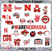 Image 1 of Nebraska Cornhuskers SET Design SVG Files, Cricut, Studio, Digital Cut Files