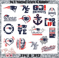 Image 1 of New England Patriots Set NFL Design SVG Files, Cricut, Studio, Digital Cut Files