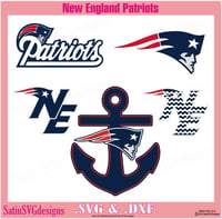 Image 16 of New England Patriots Set NFL Design SVG Files, Cricut, Studio, Digital Cut Files