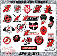 Image 1 of New Jersey Devils NHL Hockey Designs. SVG Files, Cricut, Studio, Digital Cut Files