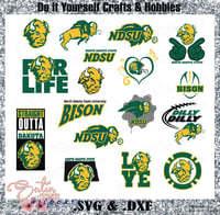Image 1 of North Dakota State Bison Set Design SVG Files, Cricut, Studio, Digital Cut Files