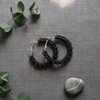 Image 1 of PEM-097 | Midnight Garden Hoop Earrings