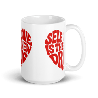 Image 3 of Self luv white glossy mug