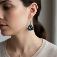Image 5 of Midnight Prism Triangle Earrings