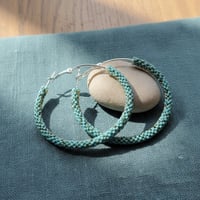 Image 4 of Seaglass Horizon Hoop Earrings | PEM-098