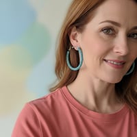 Image 5 of Seaglass Horizon Hoop Earrings | PEM-098