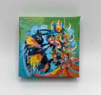 Image 3 of Pollen - honey bee tiny 2x2" painting