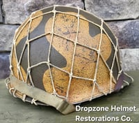 Image 4 of WWII M2 Dbale 82nd Airborne PATHFINER. Front Seam Helmet & SC Paratrooper liner. Netting. 