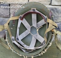 Image 12 of WWII M2 Dbale 82nd Airborne PATHFINER. Front Seam Helmet & SC Paratrooper liner. Netting. 