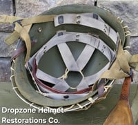 Image 10 of WWII M2 Dbale 82nd Airborne PATHFINER. Front Seam Helmet & SC Paratrooper liner. Netting. 