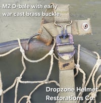 Image 17 of WWII M2 Dbale 82nd Airborne PATHFINER. Front Seam Helmet & SC Paratrooper liner. Netting. 