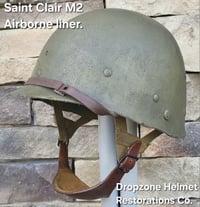 Image 11 of WWII M2 Dbale 82nd Airborne PATHFINER. Front Seam Helmet & SC Paratrooper liner. Netting. 
