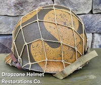Image 2 of WWII M2 Dbale 82nd Airborne PATHFINER. Front Seam Helmet & SC Paratrooper liner. Netting. 