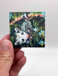 Image 2 of Daisy - opossum tiny 2x2" painting