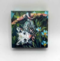 Image 1 of Daisy - opossum tiny 2x2" painting