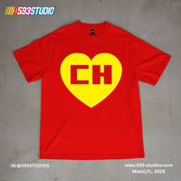 Image 1 of El Chapulín Colorado Heart Logo T-Shirt – Retro Mexican TV Graphic Tee
