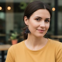 Image 4 of Eclipse Prism Triangle Earrings | PEM-100
