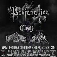 Profanatica, Cloak, Funeral Dancer, Warcastle - 9.4.26