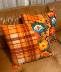 Image 1 of Orange & Teal Retro Cushion