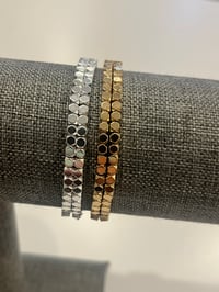 Image 2 of Silver or gold square bead bracelet 
