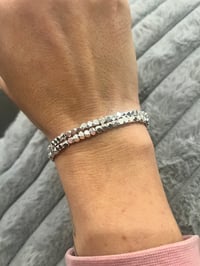 Image 3 of Silver or gold square bead bracelet 