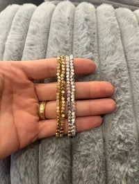 Image 5 of Silver or gold square bead bracelet 