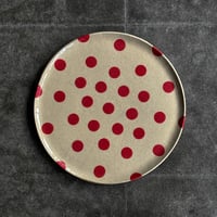 Image 1 of Assiette 24cm — pois rouges
