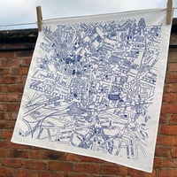 Image 2 of Leeds Vintage Map Printed Cotton Handkerchief