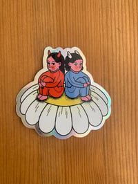 Pegatina Ángel y Demonio Flor